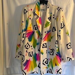 Yolanda hand painted silk jacket.